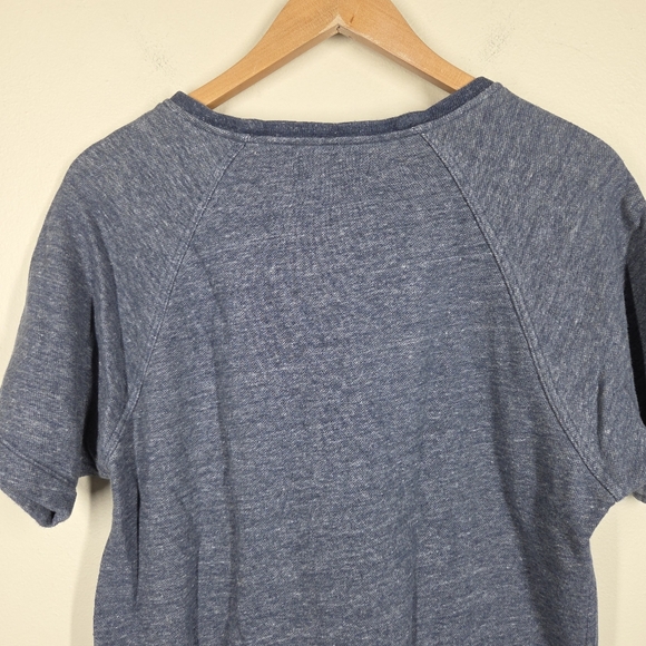 Everlane Short Sleeve Sweatshirt Marled Heather Blue 100% Cotton Minimalist Med - Picture 6 of 7